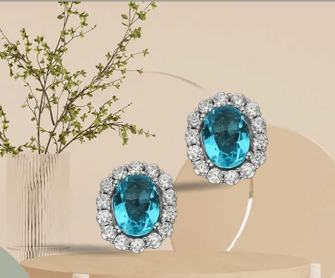 Aretes de Aquamarina Plata